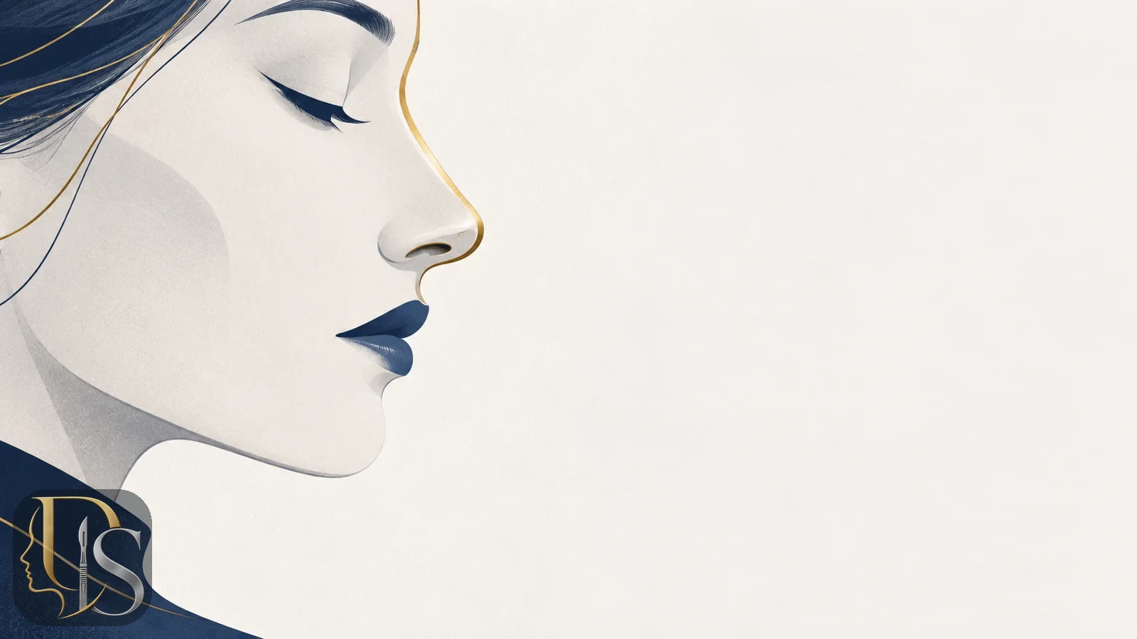 Profile illustration of an aquiline nose with a prominent hump and downturned tip