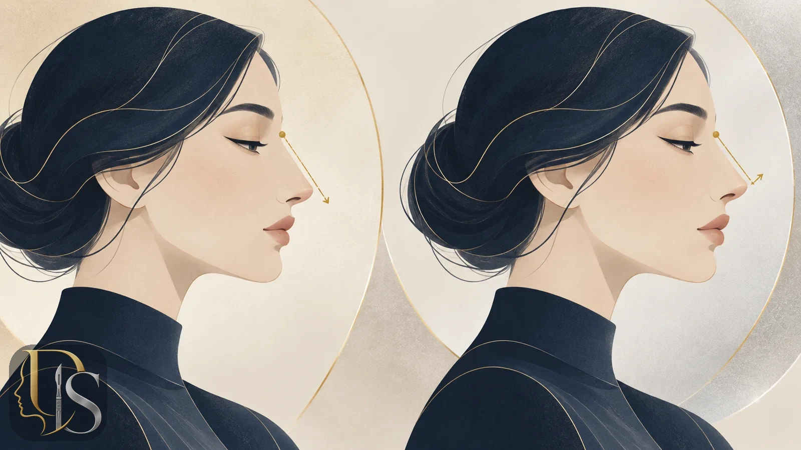 Illustration comparing the profile after hump removal with the tip uncorrected and corrected