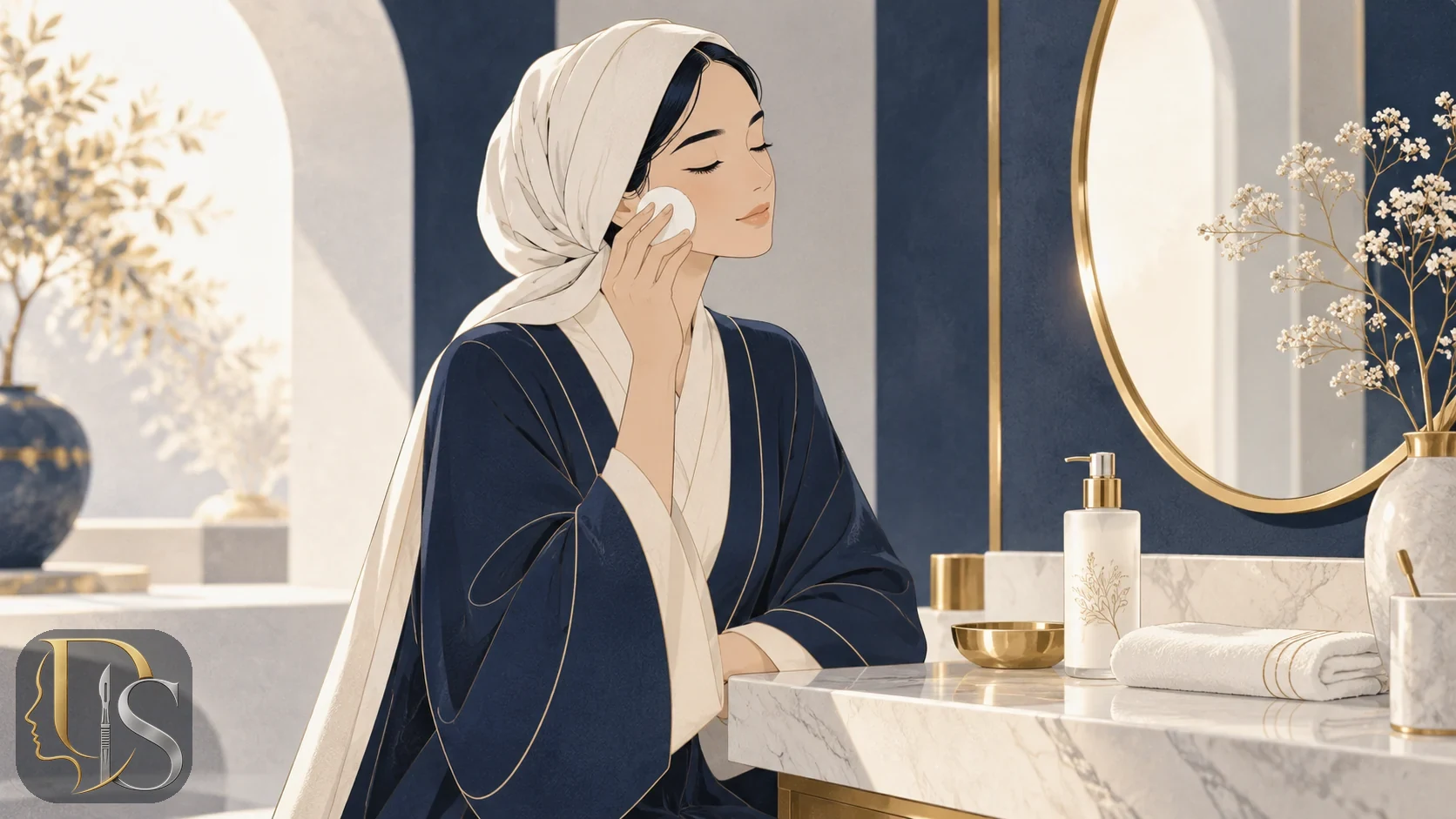 شستن ملایم صورت با پنبه و صابون ملایم بعد از برداشتن گچ بینی