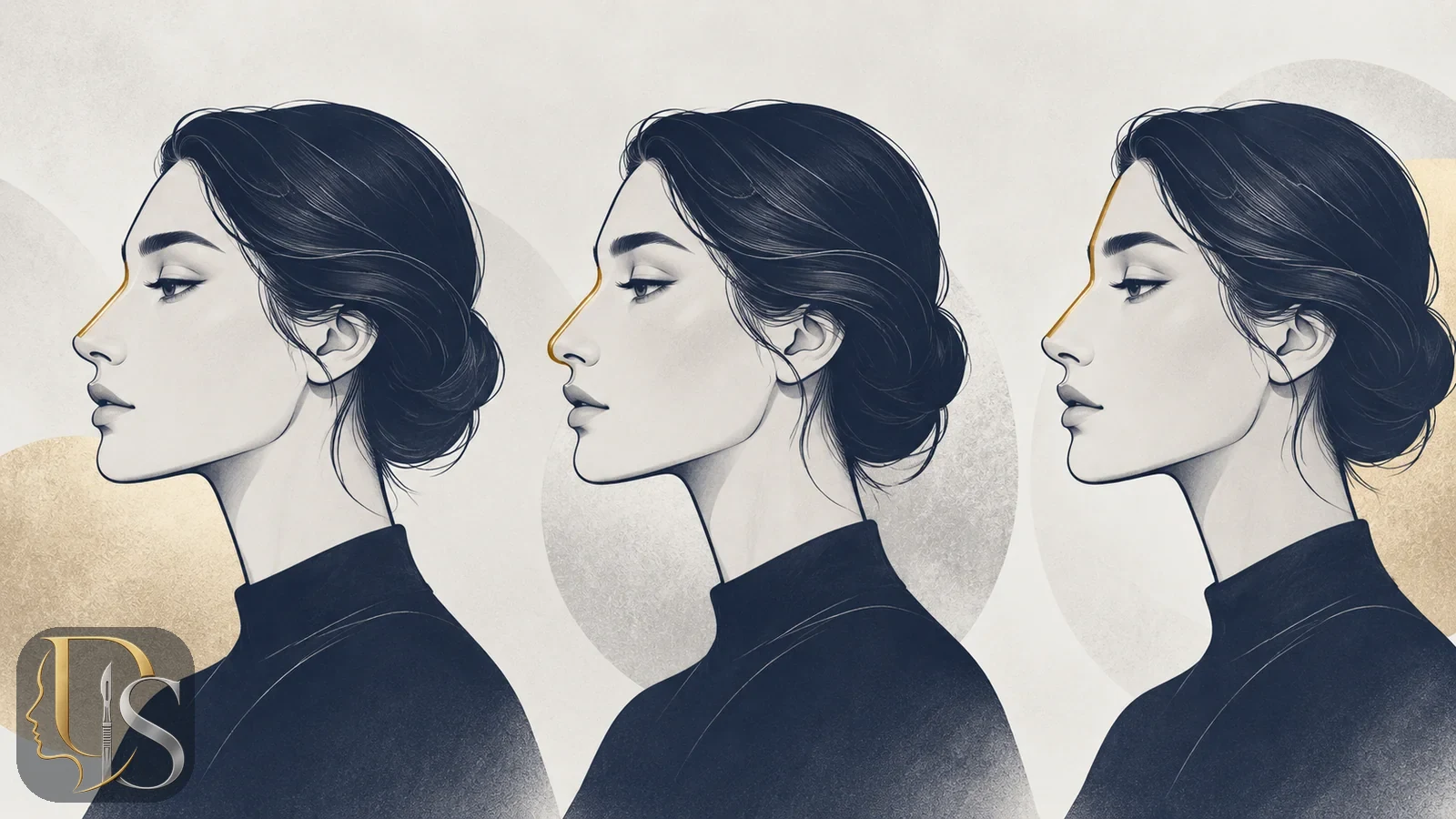 Illustration comparing Roman, aquiline and Greek nasal profiles