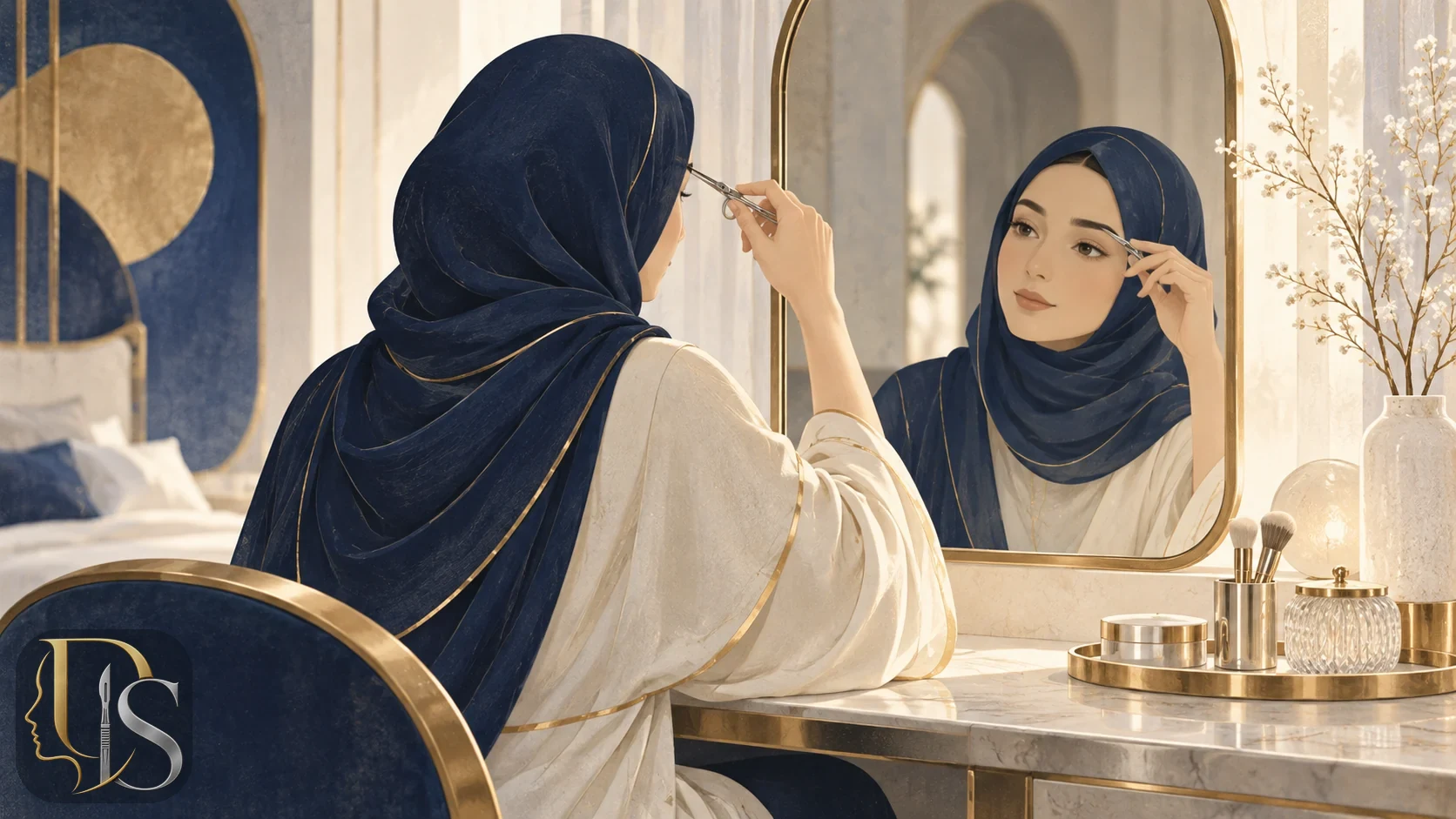 اصلاح ابرو و آرایش صورت با احتیاط بیشتر نزدیک تورم بینی بعد از عمل
